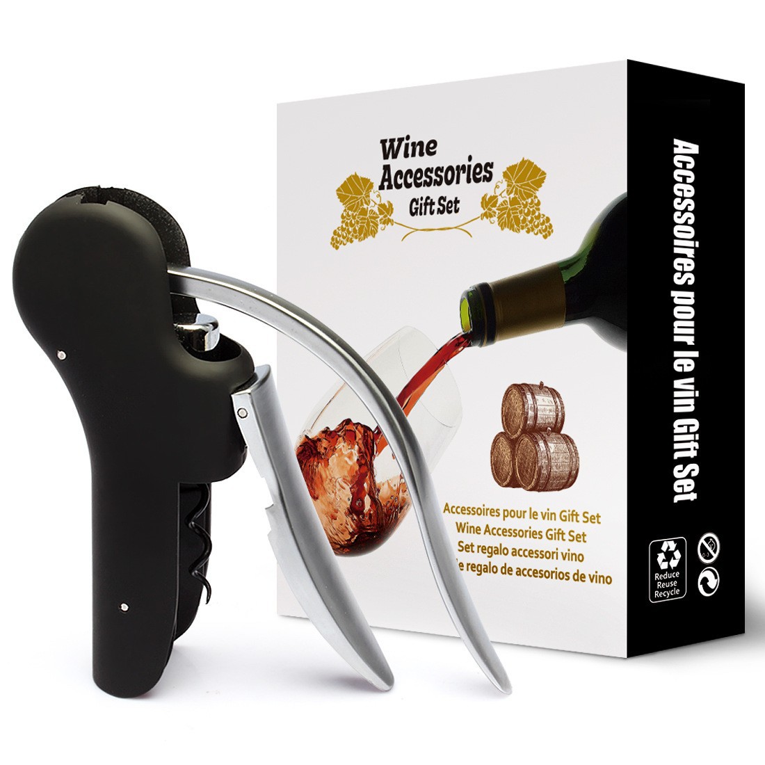 Cork Screw Lever - Rabbit Lever Wine Corkscrew Set, Manual