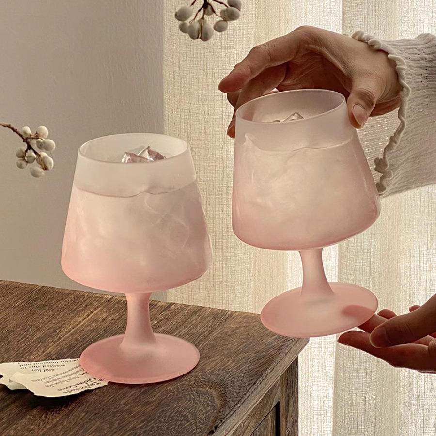 Wine Or Beer - Matte Glass High Footed Glass French