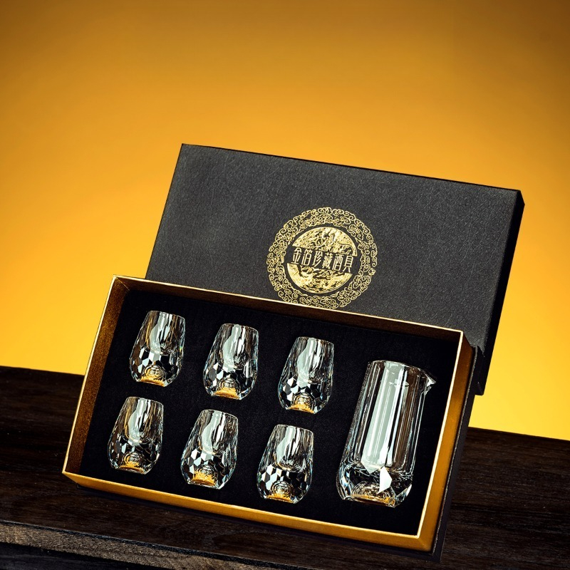 Wine Glass Set Crystal - Crystal Diamond Cut Face Baijiu Cup