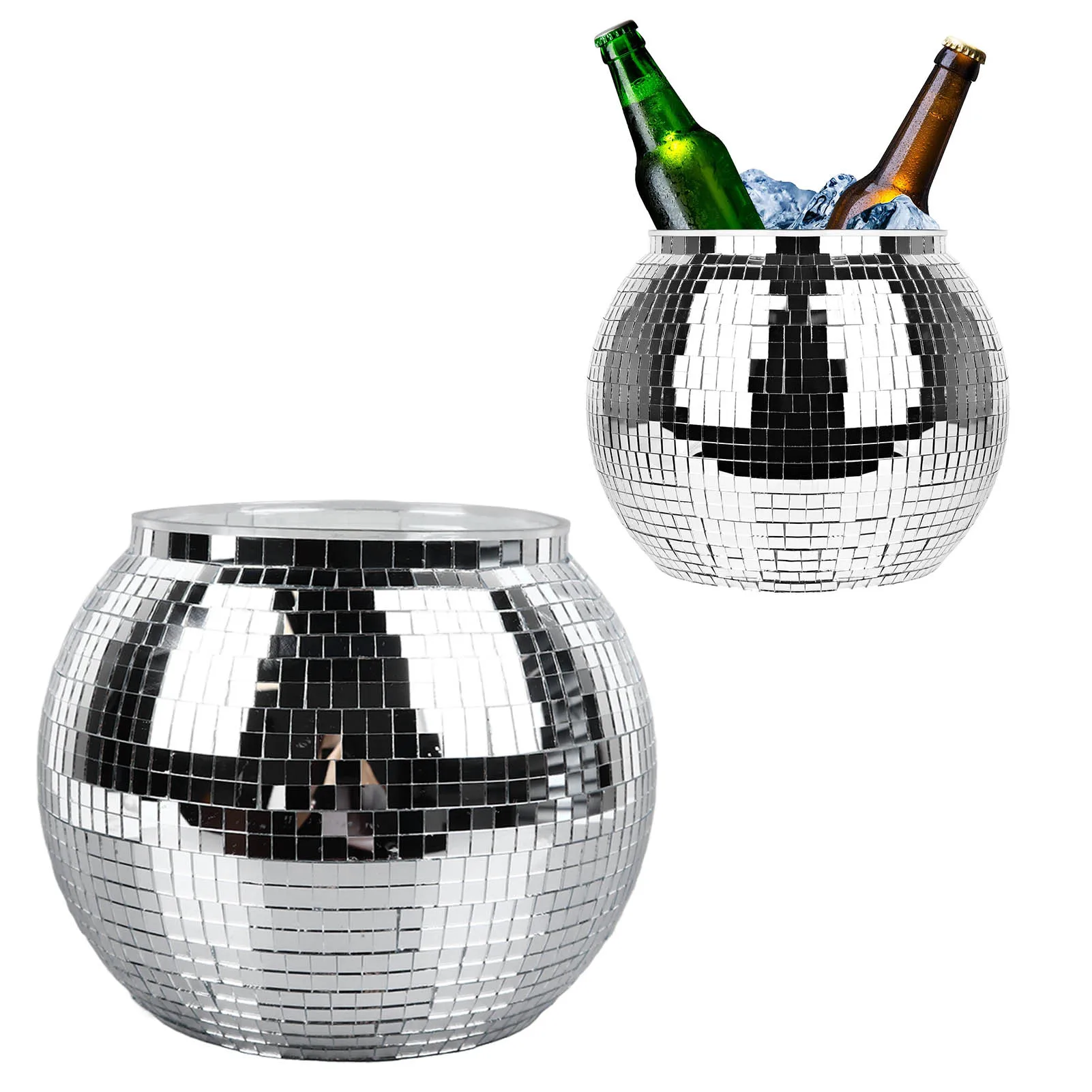 Ice Bucket Silver - Disco Ball Ice Bucket Plastic Large