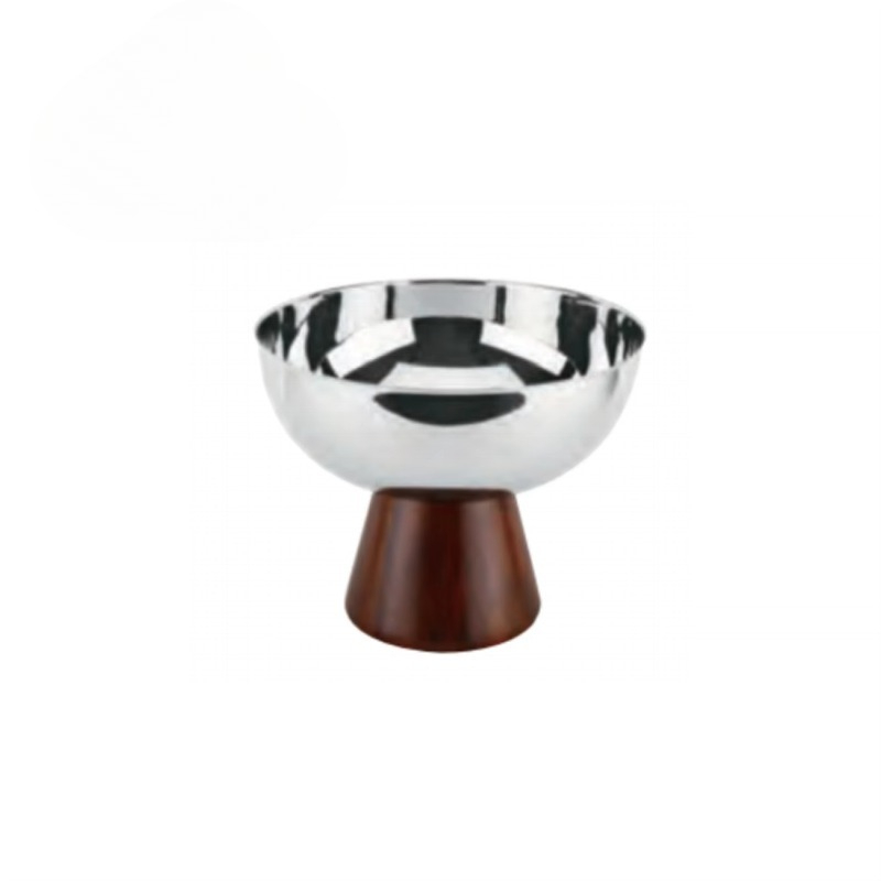 Ice Bucket Silver - Solid wood custom metal ice bucket