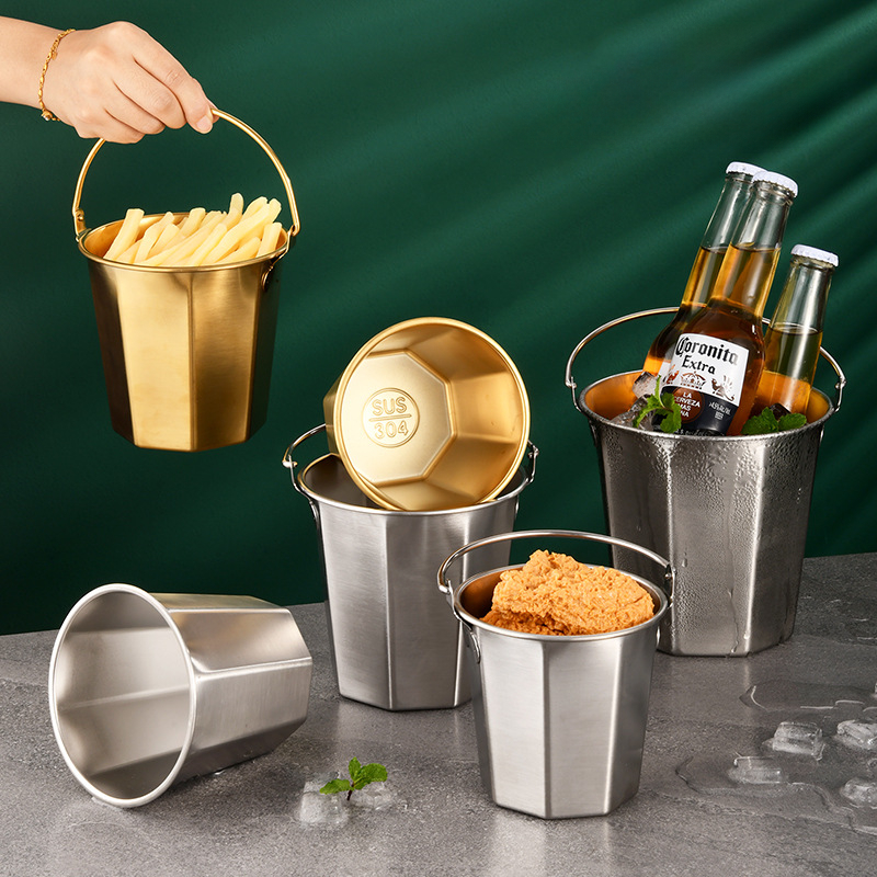 Ice Bucket Silver - 304 Stainless Steel Mini Ice Bucket
