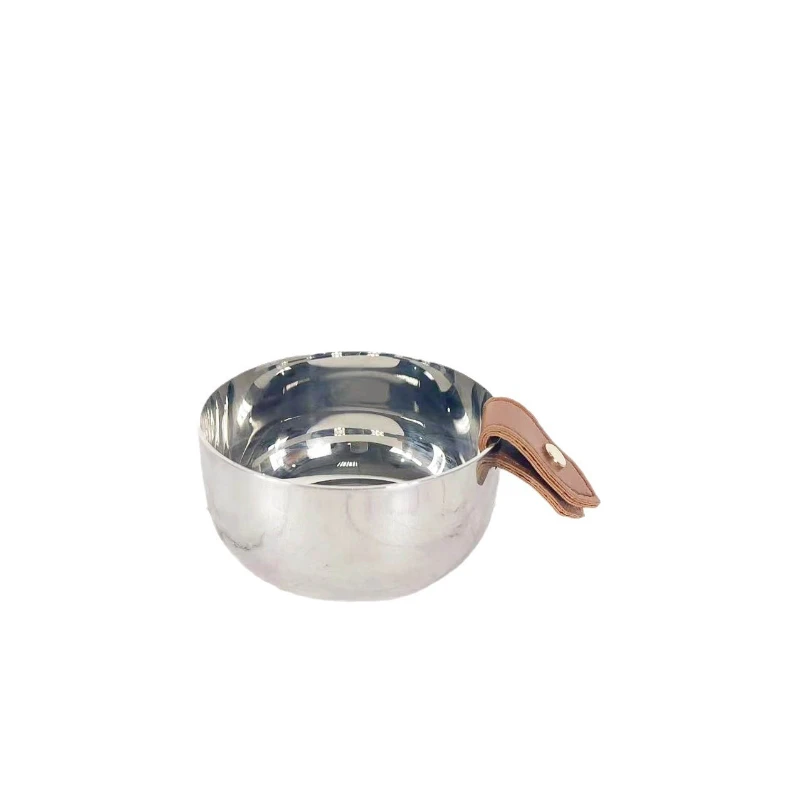 Ice Bucket Silver - Modern Leather Silver Metal Champagne Red