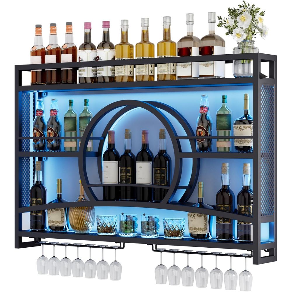 3-Tiers 46in Wine Rack Wall Mo - đánh giá và giá Wine Rack Wall Mount