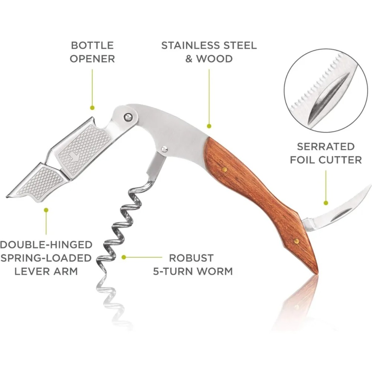 1PC Spring Loaded Double Lever - đánh giá và giá Cork Screw Lever