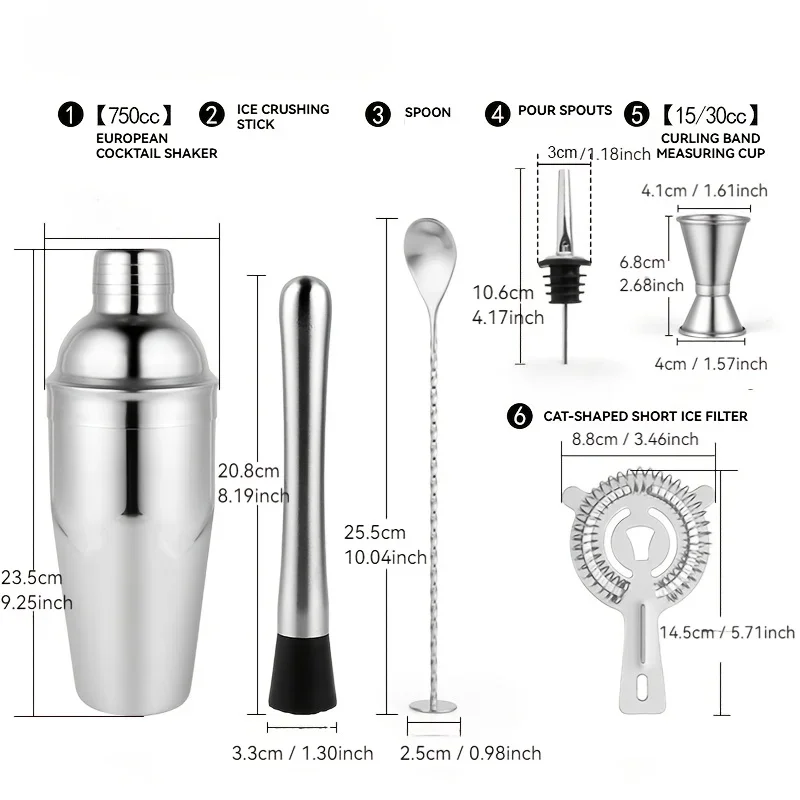 Stainless Steel Cocktail Shake - đánh giá và giá Muddler Cocktail Bar