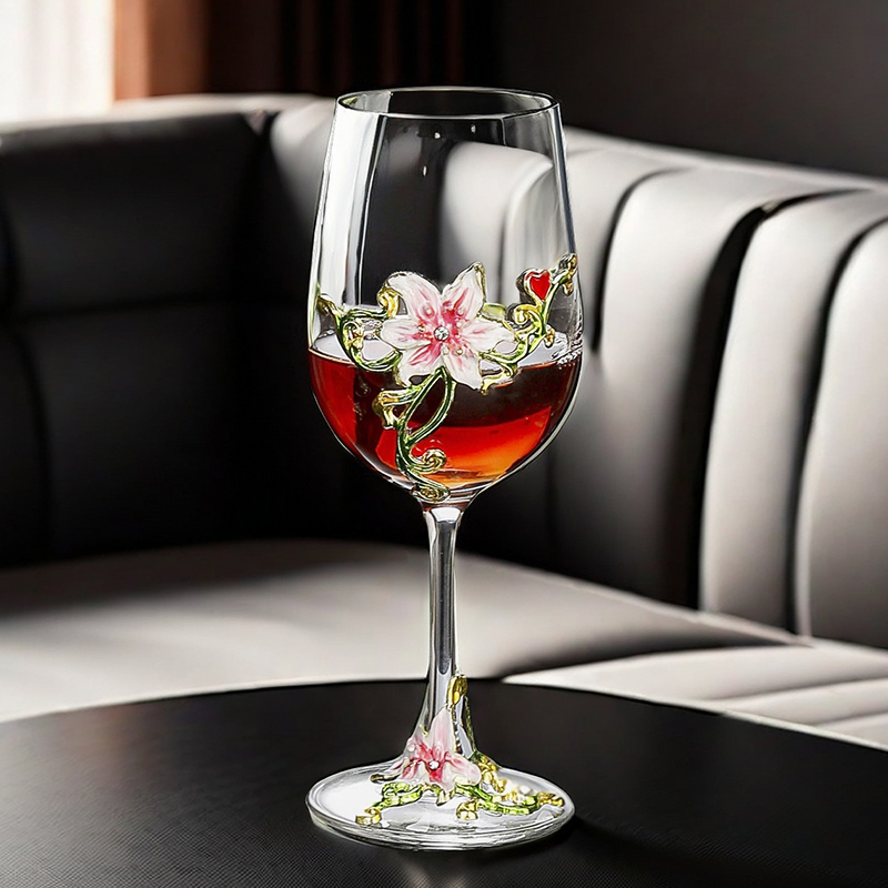 Enamel Crystal Vintage Goblet  - đánh giá và giá Wine Glass Set Crystal