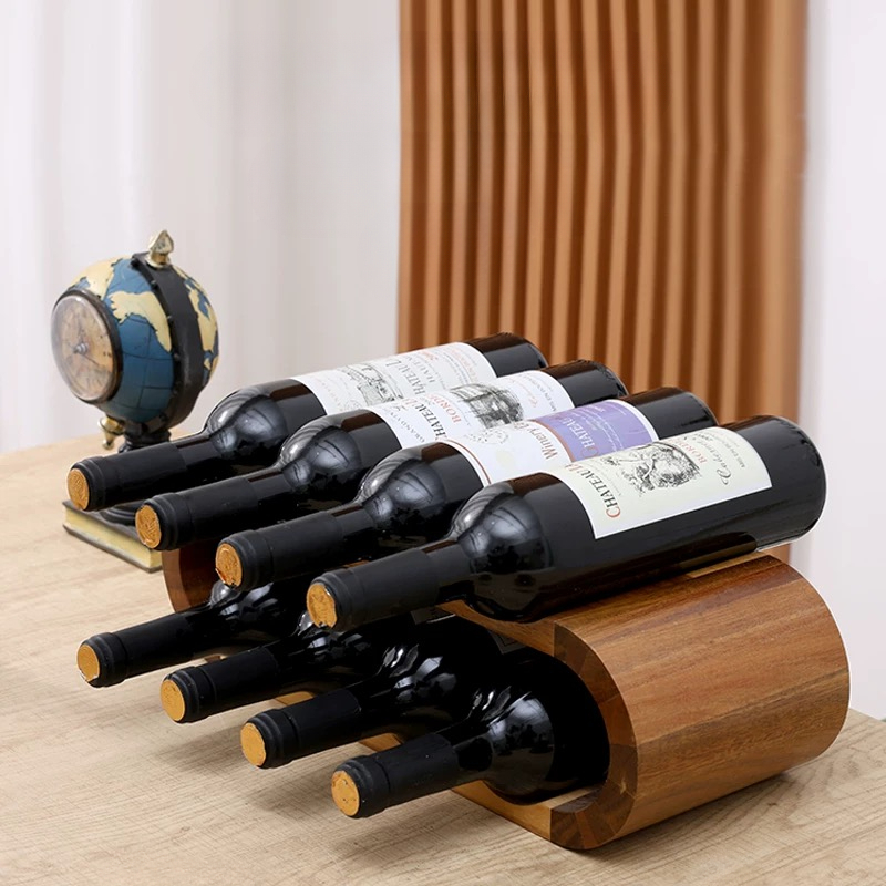Wooden Double-layer Red Wine D - đánh giá và giá Wine Rack Wall Mount