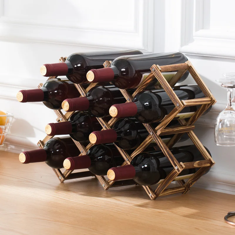 Wooden Double-layer Red Wine D - đánh giá và giá Wine Rack Wall Mount