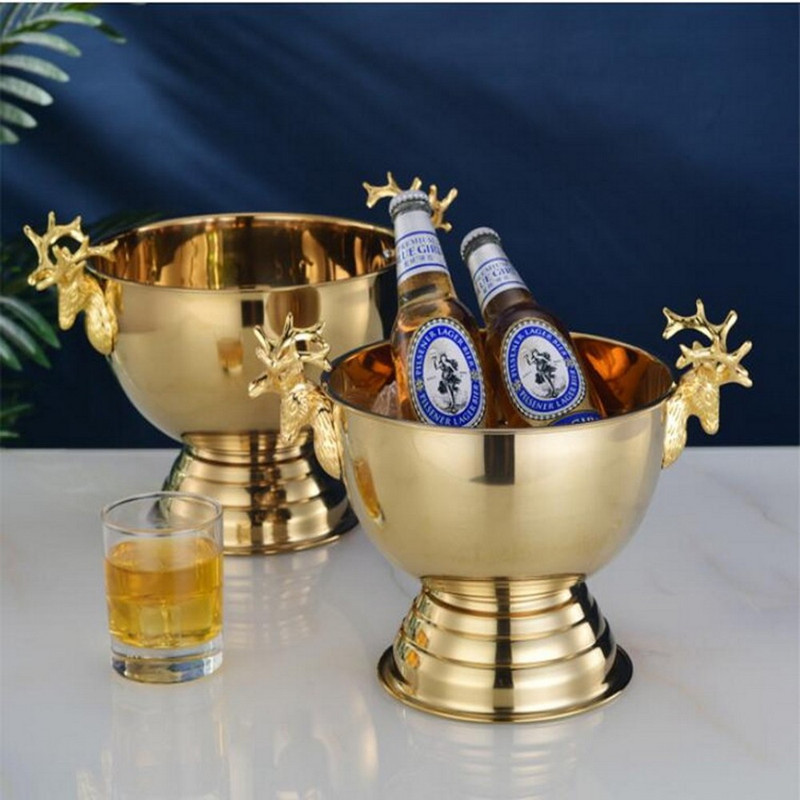Creative Stainless Steel Deer  - đánh giá và giá Ice Bucket Silver