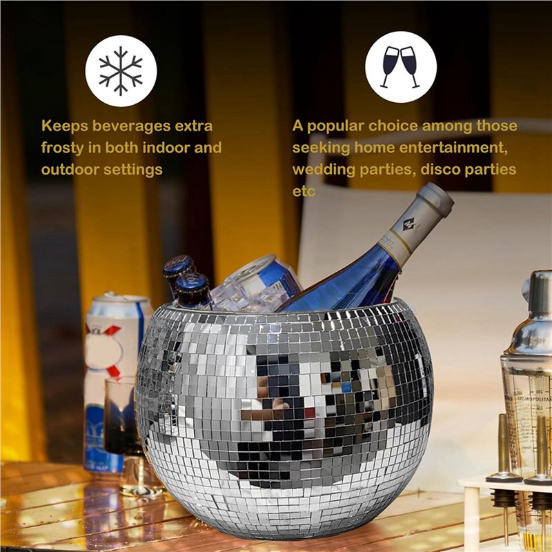 ABVS 4Pcs 10-Inch Disco Ball I - đánh giá và giá Ice Bucket Silver