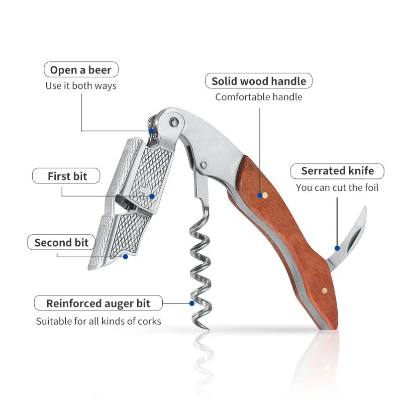 Stainless Steel and Wood 1pc S - đánh giá và giá Cork Screw Lever